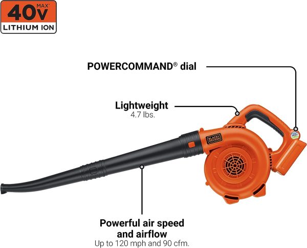 40V MAX Cordless Blower, Hard Surface Sweeper, Variable Speed Up To 120 MPH, Tool Only (LSW36B) - Image 2