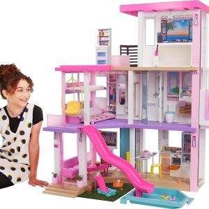 Barbie DreamHouse, Doll House Playset with 75+ Furniture   Accessories, 10 Play Areas, Lights   Sounds, Wheelchair-Accessible Elevator