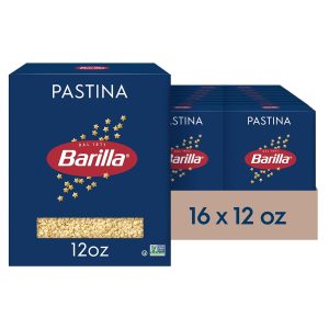 Barilla Pastina Pasta, 12 oz. Box (Pack of 16)   Non-GMO Pasta Made with Durum Wheat Semolina   Kosher Certified Pasta