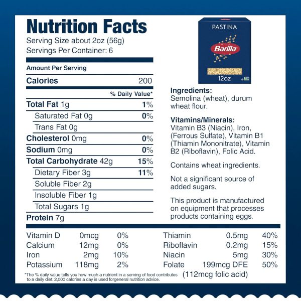 Barilla Pastina Pasta, 12 oz. Box (Pack of 16)   Non-GMO Pasta Made with Durum Wheat Semolina   Kosher Certified Pasta - Image 5