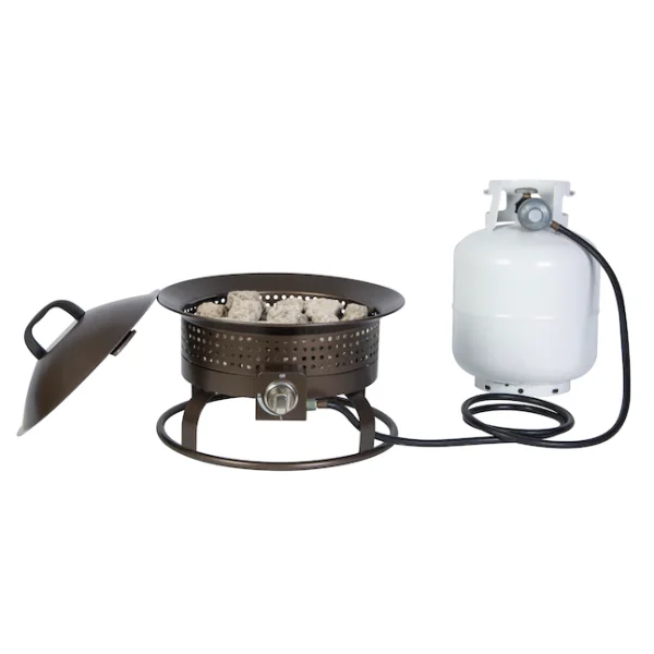 Bond  Bond Signature 18.5-in W 54000-BTU Bronze Portable Steel Propane Gas Fire Pit - Image 6