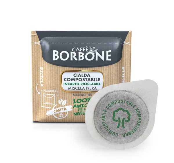 Caffe Borbone 150 Single Served Espresso Coffee Pods, Black Blend with Intensed and Marked Flavour, Roasted and Freshly Packaged in Italy ( Miscela Nera, Intensed and Marked Flavour)
