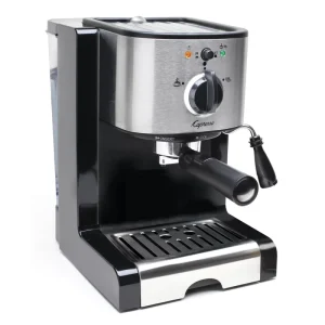 116.04 Pump Espresso and Cappuccino Machine EC100, Black and Stainless