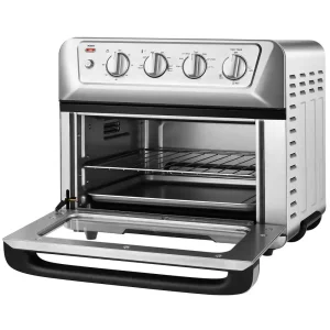 ES10044US 21.5 qt. Silver Air Fryer Toaster Oven 1800-Watt Countertop Convection Oven with Recipe