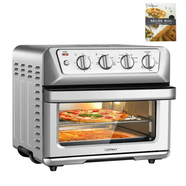 ES10044US 21.5 qt. Silver Air Fryer Toaster Oven 1800-Watt Countertop Convection Oven with Recipe - Image 3