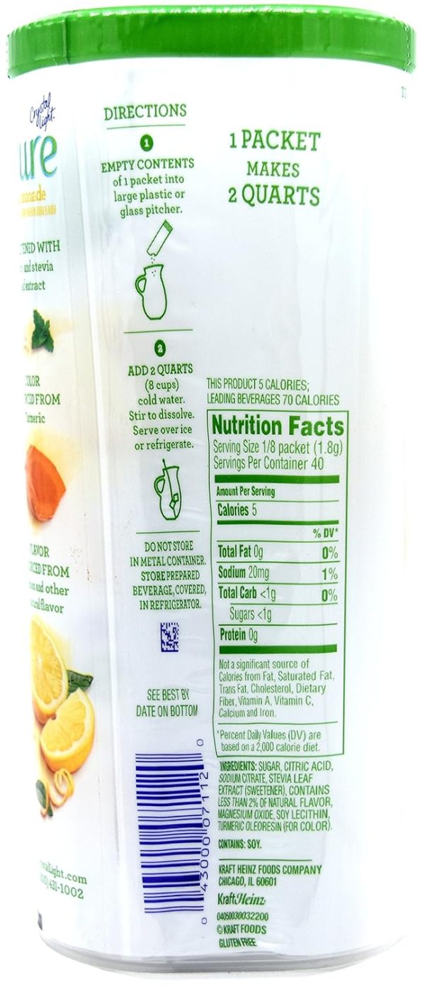 Crystal Light Pure Lemonade Drink Mix, 10-Quart Canister (6 Canister Pack) - Image 2
