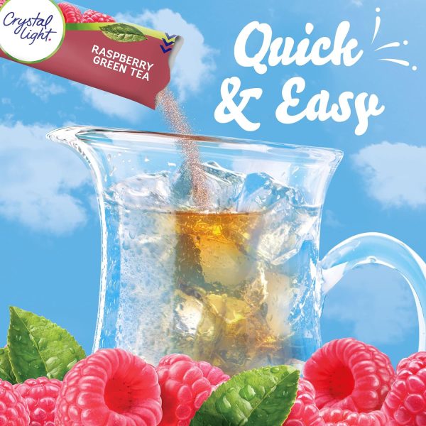 Crystal Light Sugar-Free Raspberry Green Tea Naturally Flavored Powdered Drink Mix 60 Count Pitcher Packets 5 Count (Pack of 12) - Image 3