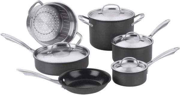 GG-10 Hard Anodized 10-Piece Set GreenGourmet, Black