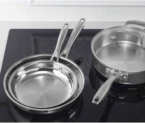TPS-10 Professional Performance Tri-Ply 10-Piece Classic Cookware Set, Heat Surround Technology, Drip Free Pouring with Cool Grip Handles, Stainless Steel - Image 2