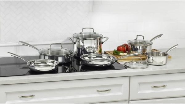 TPS-10 Professional Performance Tri-Ply 10-Piece Classic Cookware Set, Heat Surround Technology, Drip Free Pouring with Cool Grip Handles, Stainless Steel - Image 5