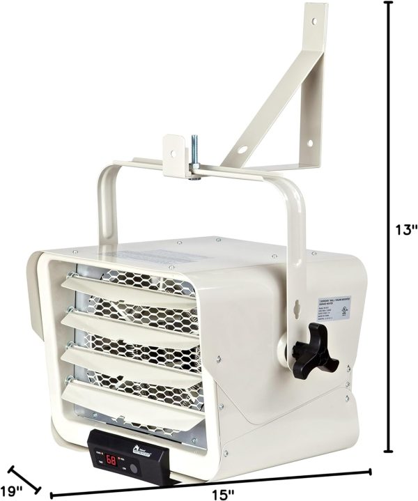 Dr. Infrared Heater DR-975 7500-Watt 240-Volt Hardwired Shop Garage Electric Heater, Wall/Ceiling Mounted with Remote Controlled Thermostat Gray - Image 7