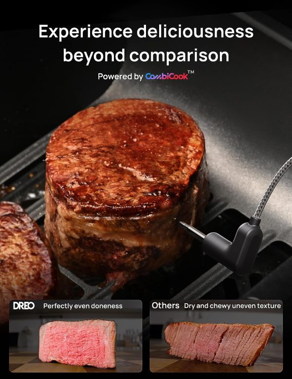Dreo ChefMaker Combi Fryer, Cook like a pro with just the press of a button, Smart Air Fryer Cooker with Cook probe, Water Atomizer, 3 professional cooking modes, 6 QT - Image 3