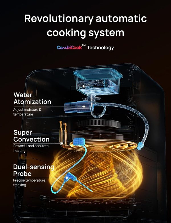 Dreo ChefMaker Combi Fryer, Cook like a pro with just the press of a button, Smart Air Fryer Cooker with Cook probe, Water Atomizer, 3 professional cooking modes, 6 QT - Image 6