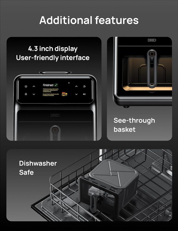 Dreo ChefMaker Combi Fryer, Cook like a pro with just the press of a button, Smart Air Fryer Cooker with Cook probe, Water Atomizer, 3 professional cooking modes, 6 QT - Image 9