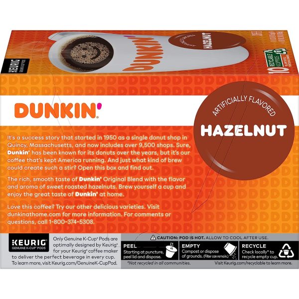 Dunkin  Hazelnut Flavored Coffee, 60 Keurig K-Cup Pods - Image 4