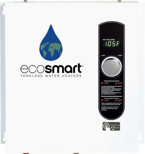 EcoSmart ECO 27 Tankless Water Heater, Electric, 27-kW   Quantity 1, 17 x 17 x 3.5