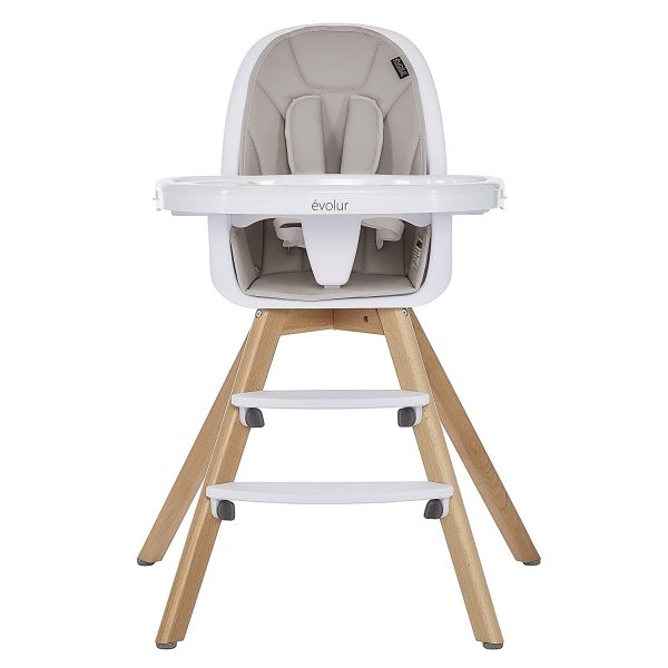 Zoodle 3-in-1 High Chair I Booster Feeding Chair I Modern Design I Toddler Chair I Removable Cushion I Adjustable Tray I Baby and Toddler, Light Grey