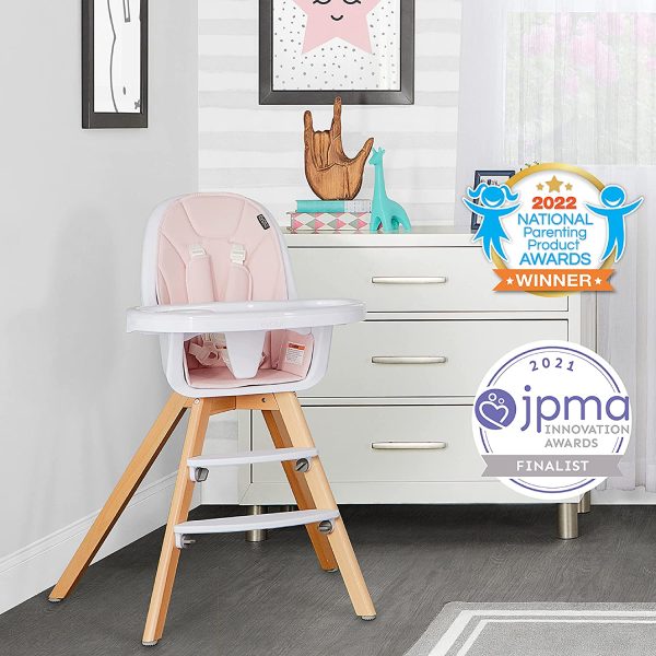 Zoodle 3-in-1 High Chair I Booster Feeding Chair I Modern Design I Toddler Chair I Removable Cushion I Adjustable Tray I Baby and Toddler, Pink - Image 2