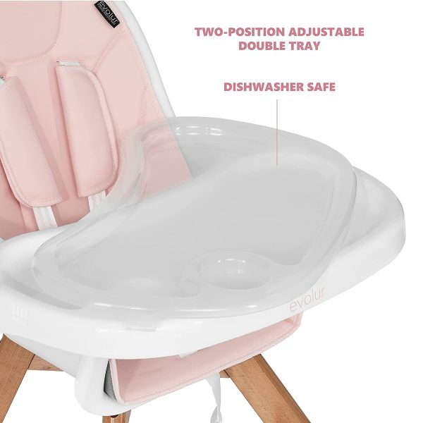 Zoodle 3-in-1 High Chair I Booster Feeding Chair I Modern Design I Toddler Chair I Removable Cushion I Adjustable Tray I Baby and Toddler, Pink - Image 7