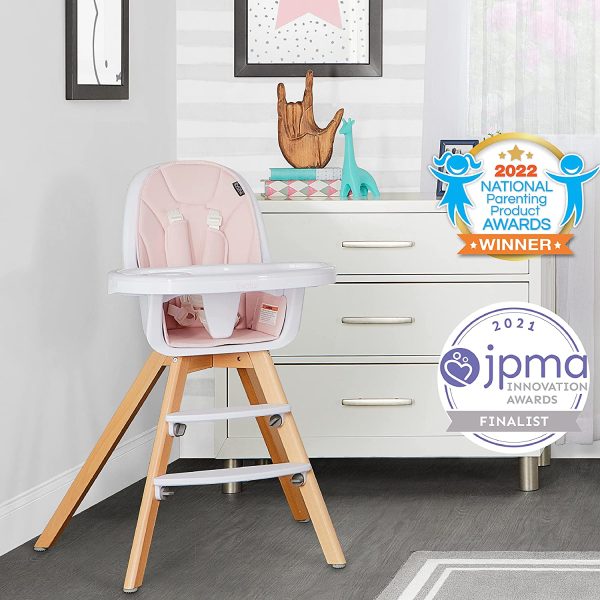 Zoodle 3-in-1 High Chair I Booster Feeding Chair I Modern Design I Toddler Chair I Removable Cushion I Adjustable Tray I Baby and Toddler, Pink - Image 9