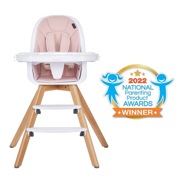 Zoodle 3-in-1 High Chair I Booster Feeding Chair I Modern Design I Toddler Chair I Removable Cushion I Adjustable Tray I Baby and Toddler, Pink - Image 10
