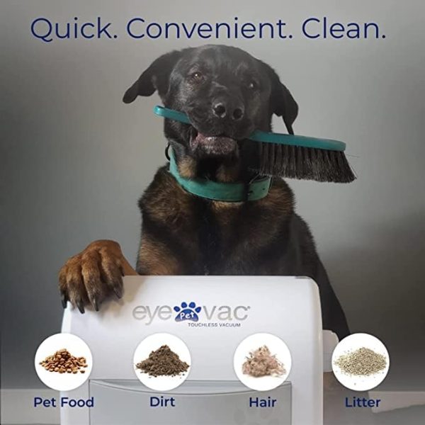 Pet Touchless Vacuum Automatic Dustpan   Ultra Fast   Powerful   Great for Sweeping Cat Dog Pet Hair Food Dirt Kitchen, Corded Canister Vacuum, Bagless, Automatic Sensors, 1400 Watt (White) - Image 4