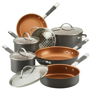 80183 11-Piece Gray Hard-Anodized Nonstick Cookware Set
