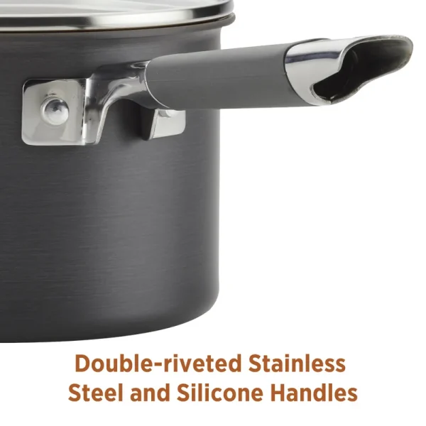 80183 11-Piece Gray Hard-Anodized Nonstick Cookware Set - Image 7