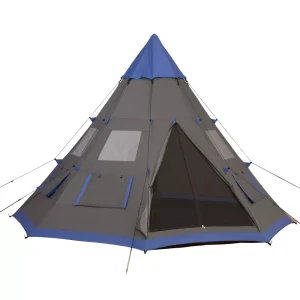 12Ft Camping Tent 6-7 Person 4 Season with 8 Mesh Windows, Outdoor Tent