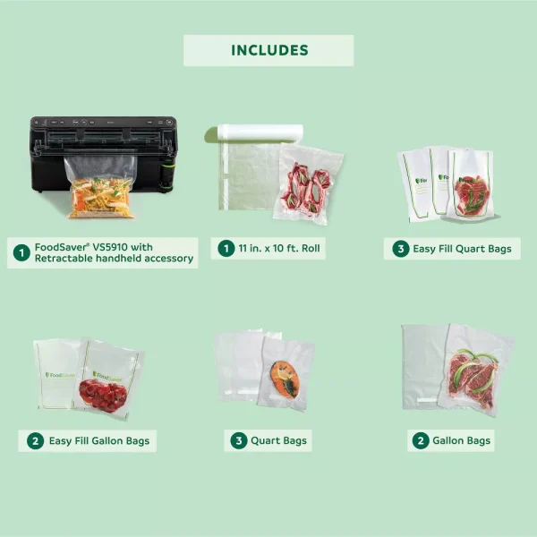 FoodSaver Elite All-in-One Liquid Plus Vacuum Sealer with Bags and Roll Black - Image 7
