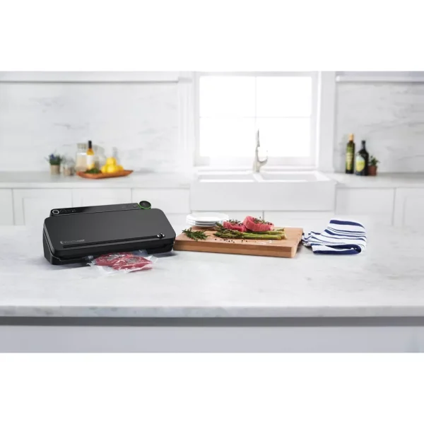 FoodSaver Premier Vacuum Sealer with Dry/Moist/Marinate Modes, Roll Storage and Cutter Bar, and Bags and Roll Starter Kit   Black - Image 2