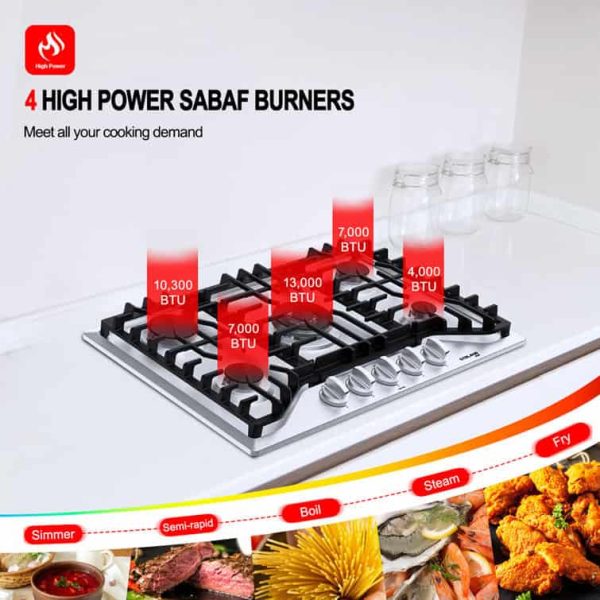 Gaslandchef 30  Gas 5 Burner Cooktop with Dual Size Power Burner - Image 7