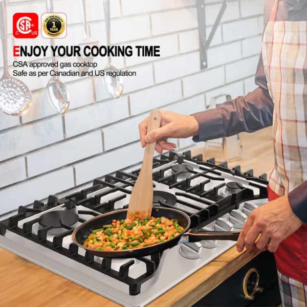 Gaslandchef 30  Gas 5 Burner Cooktop with Dual Size Power Burner - Image 9