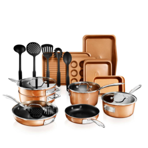 StackMaster 21- Piece Aluminum Cast Textured Ceramic Nonstick Cookware