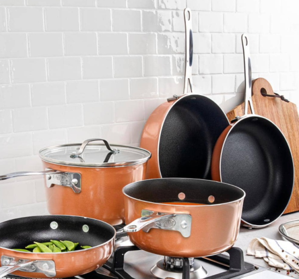 StackMaster 21- Piece Aluminum Cast Textured Ceramic Nonstick Cookware - Image 5