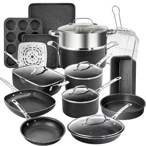 20 Piece Aluminum Non Stick Cookware   Bakeware Set with Ultra Nonstick Surface