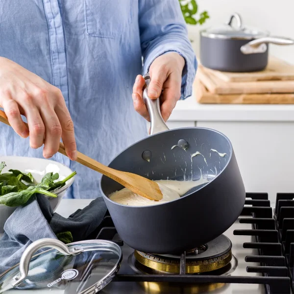 Hard Anodized Healthy Ceramic Nonstick 12 Piece Cookware Pots and Pans Set, PFAS-Free, Oven Safe, Gray - Image 6