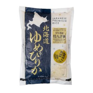 HOKKAIDO YUMEPIRIKA Yumepirika, Extra Premium Japanese White Rices, Product of Hokkaido, JAPAN, High-End Grade Short Grain Sticky Rice, Great Taste. Delicious for Sushi and Onigiri   4.4 Lbs (2Kg)