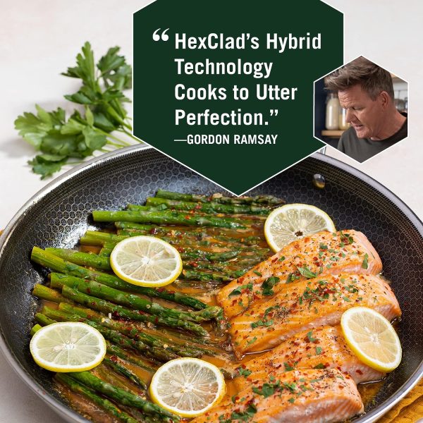 14 Inch Hybrid Stainless Steel Frying Pan with Lid, Stay Cool Handles, Dishwasher and Oven Safe, Non-Stick, Works with Induction Cooktop, Gas, Ceramic, and Electric Stove - Image 4