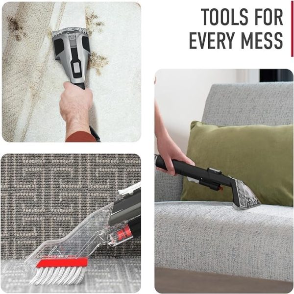 CleanSlate XL Deep Cleaning Spot Carpet Cleaner Machine, for Carpet and Upholstery, with Specialized Tools, Permanent Stain Remover, Car and Auto Detailer, FH15000V, Gray - Image 7