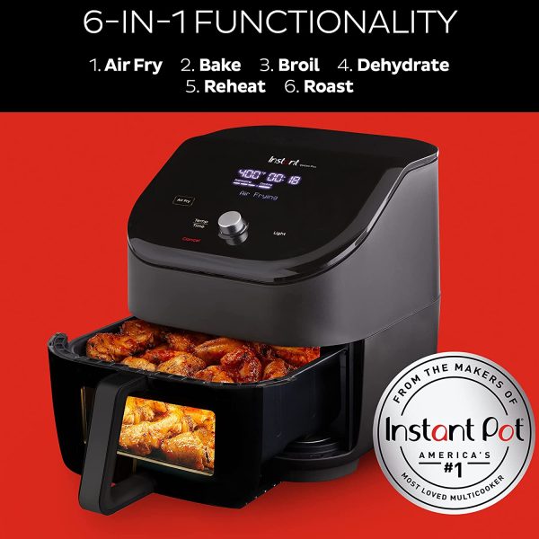 Plus 6-Quart Air Fryer Oven,  with ClearCook Cooking Window, Digital Touchscreen, App with over 100 Recipes, Single Basket, Black - Image 3