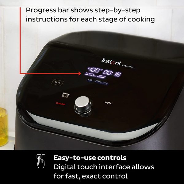 Plus 6-Quart Air Fryer Oven,  with ClearCook Cooking Window, Digital Touchscreen, App with over 100 Recipes, Single Basket, Black - Image 6