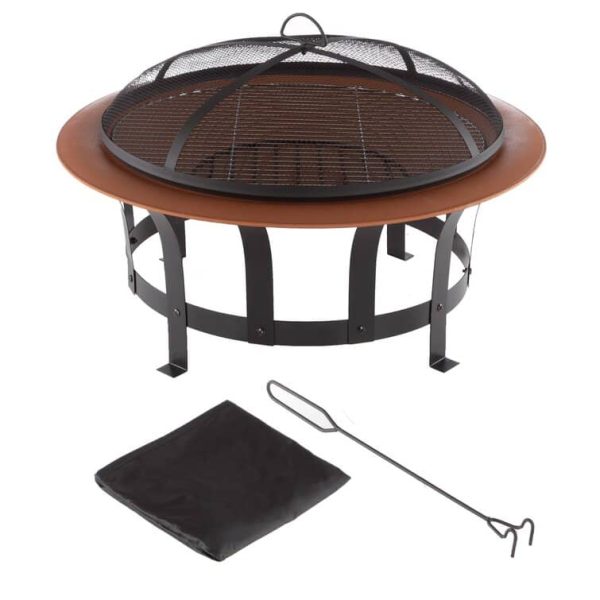 Janzen 20  H x 30  W Steel Wood Burning Outdoor Fire Pit with Lid - Image 5