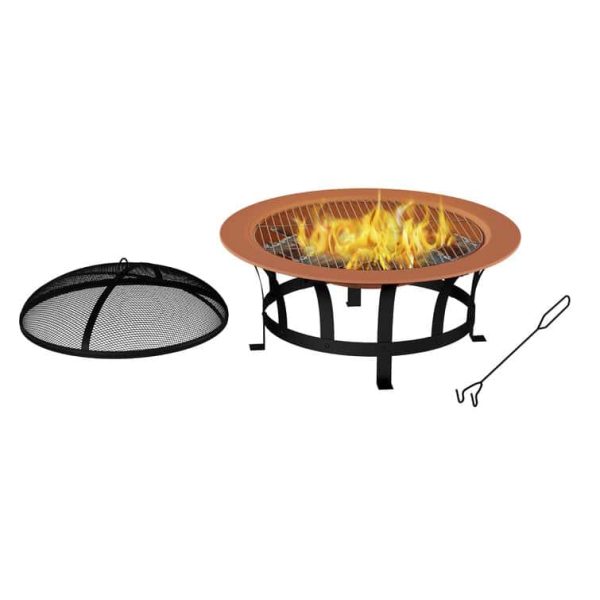 Janzen 20  H x 30  W Steel Wood Burning Outdoor Fire Pit with Lid - Image 6