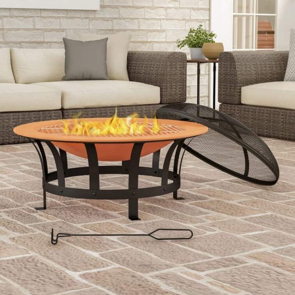 Janzen 20  H x 30  W Steel Wood Burning Outdoor Fire Pit with Lid - Image 7