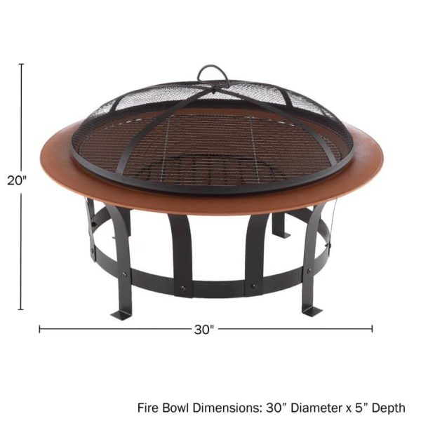Janzen 20  H x 30  W Steel Wood Burning Outdoor Fire Pit with Lid - Image 11