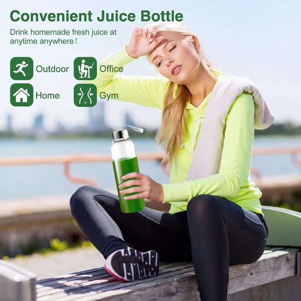 Juicer Machines,Slow Masticating Juicer Extractor, Cold Press Juicer with Two Speed Modes, Travel bottle(500ML),LED display, Easy to Clean Brush   Quiet Motor for Vegetables Fruits,Gray - Image 4