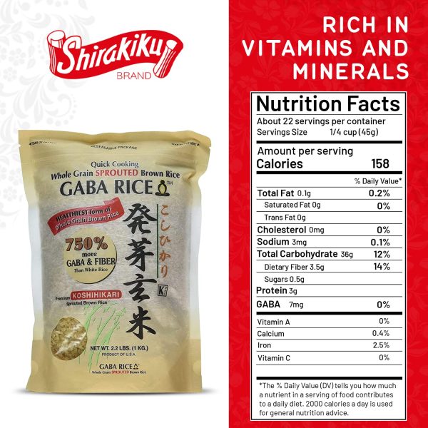 Koshihikari Premium Sprouted Brown Gaba Rice, 2.2 Pound (Pack of 4) - Image 2