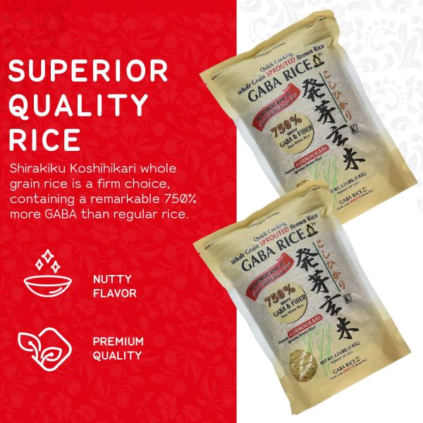 Koshihikari Premium Sprouted Brown Gaba Rice, 2.2 Pound (Pack of 4) - Image 3