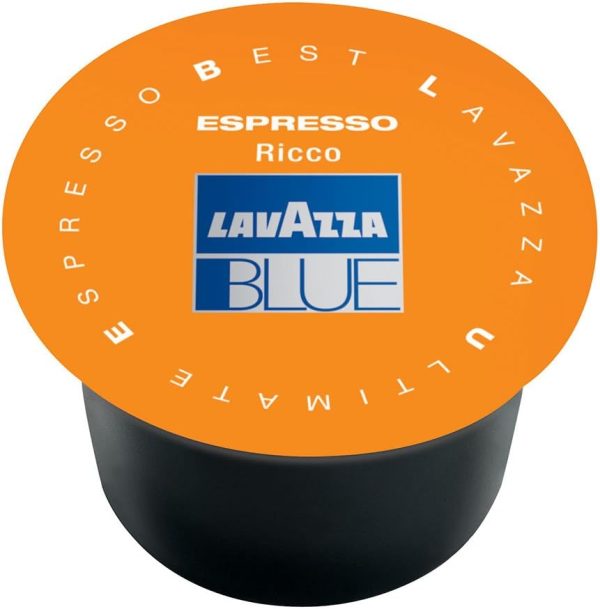 Lavazza BLUE Capsules, Espresso Ricco Coffee Blend, Dark Roast, 28.2-Ounce Boxes (Pack of 100)